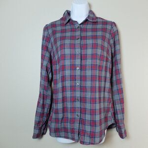 J Crew Factory Tartan Plaid Button Up Shirt Size Small